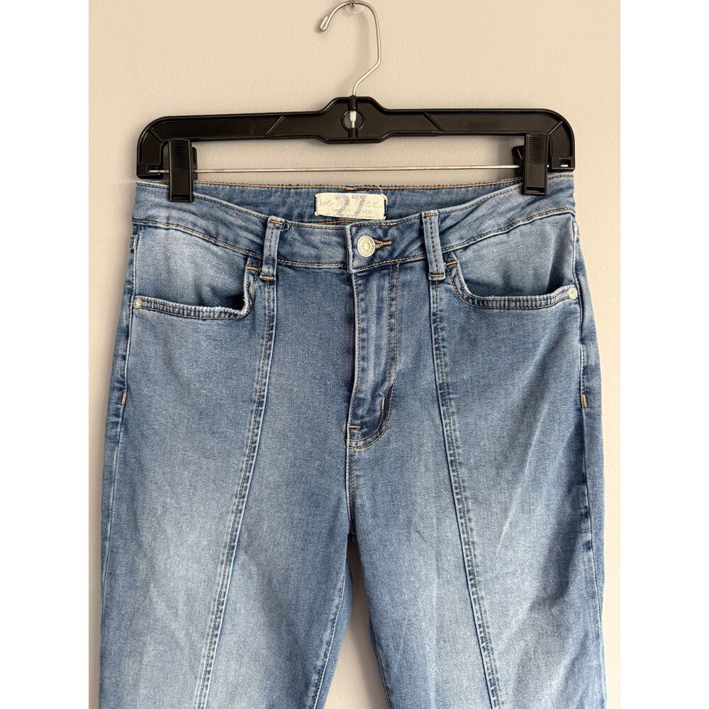 We The Free People Women's 27 Jeans Medium Wash High Rise Paneled Slit Hem - Picture 4 of 8